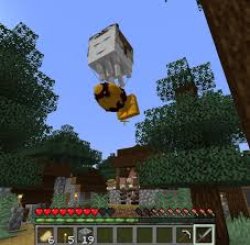 Happy Ghast holding bomb Meme Template