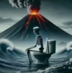 Skeleton Toilet Meme Template