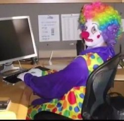 clown on computer Meme Template