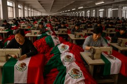 Chinese factory making Mexican flags Meme Template