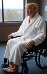 Donald Trump bathrobe wheelchair hospital dementia Meme Template