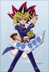Yugi and his duel disk Meme Template