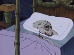 sleep deprived squidward Meme Template