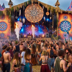 Israel TRIBE of NOVA music festival, promoting Shamamic tales Meme Template