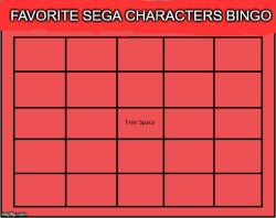 favorite sega characters bingo Meme Template