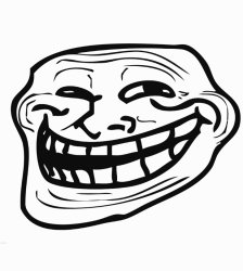 Troll face with space Meme Template