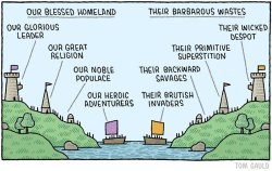 Our Blessed Homeland vs Their Barbarous Wastes by Tom Gauld Meme Template