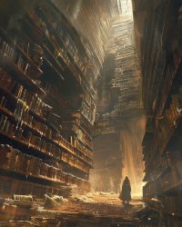 woman in vast library Meme Template