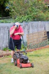 Sweaty Mowing the Lawn Meme Template