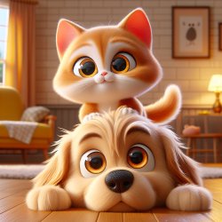 Cute kitten sitting on a puppy weirdly Meme Template