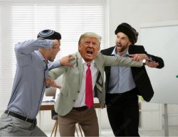 Trump breaking up Fight Meme Template