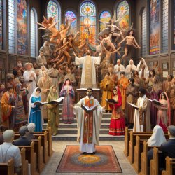 worldly performances amidst church services Meme Template