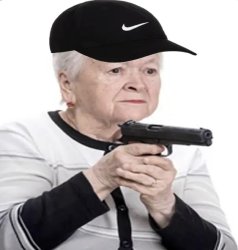 Grandma in the hood Meme Template