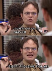 Dwight schrute eighty thousand dollars office Meme Template