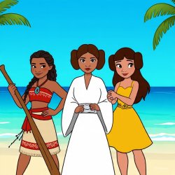 The Three Warrior Sci Princesses Meme Template