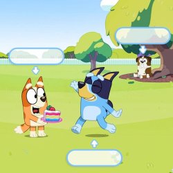 Bluey and Bingo panic Meme Template