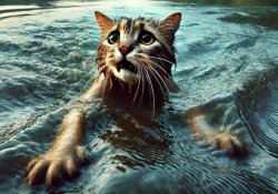 Drowning Cat Meme Template
