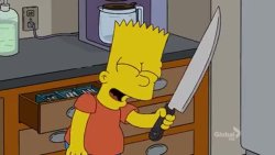 Bart Simpson With A Knife Meme Template