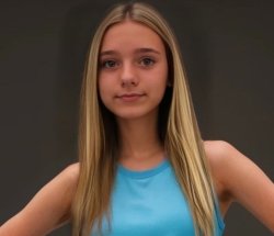 A teenage girl with blue tank top Meme Template