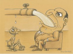 rich man drinks from pipe vs poor man Meme Template