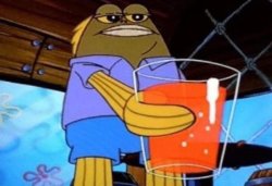 SpongeBob fish passing drink Meme Template