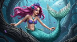 pink mermaid 4 Meme Template