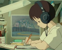 whisper of the heart lofi girl Meme Template