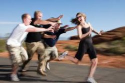 men chase woman Meme Template