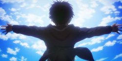 Eren Yeager looking at the sky Meme Template