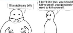 I Like Rubbing my Belly Meme Template