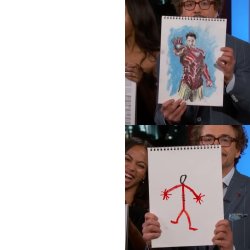 RDJ Drawing Iron Man Meme Template