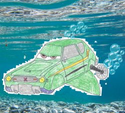 Funni Car underwater Meme Template