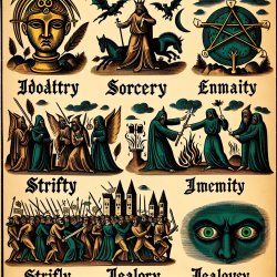 idolatry, sorcery, enmity, strife, jealousy, Meme Template