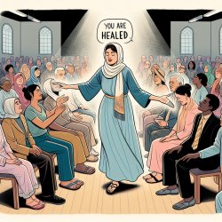 faith healer going down row after row, touching people and sayin Meme Template
