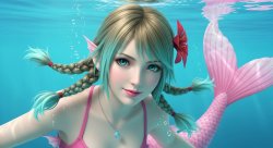 mermaid aerith Meme Template