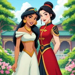 Princess Jasmine and Fa Mulan Meme Template