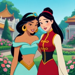 Princess Jasmine and Fa Mulan Meme Template
