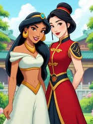 Princess Jasmine and Fa Mulan Meme Template