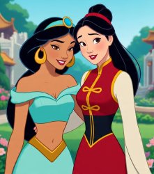 Princess Jasmine and Fa Mulan Meme Template
