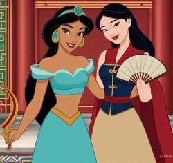 Princess Jasmine and Fa Mulan Meme Template