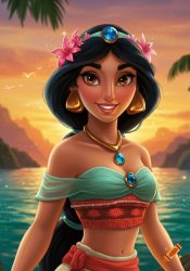 Princess Jasmine as Moana Meme Template
