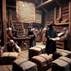 William Tyndale printed his English New Testament in Germany; co Meme Template