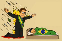 Soldier protecting sleeping child - Bolsonaro version Meme Template