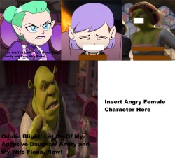 Who and Shrek Scolds at Odalia Blight? Meme Template