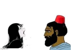 Crying GF Turkish Chad Meme Template