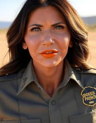 Kristi Noem Orange Lips Trump Border Patrol Meme Template