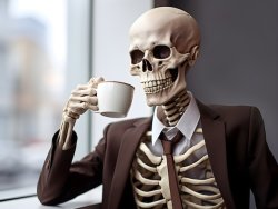 Coffee Skelly Meme Template