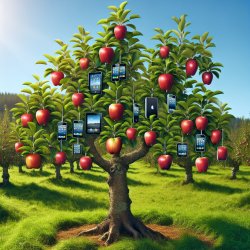 Apple devices growing on a tree Meme Template