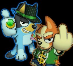 Gangsta bluey Meme Template