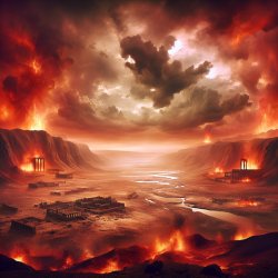 FIRE & BRIMSTONE Sodom & Gomorrah the plains around them Meme Template